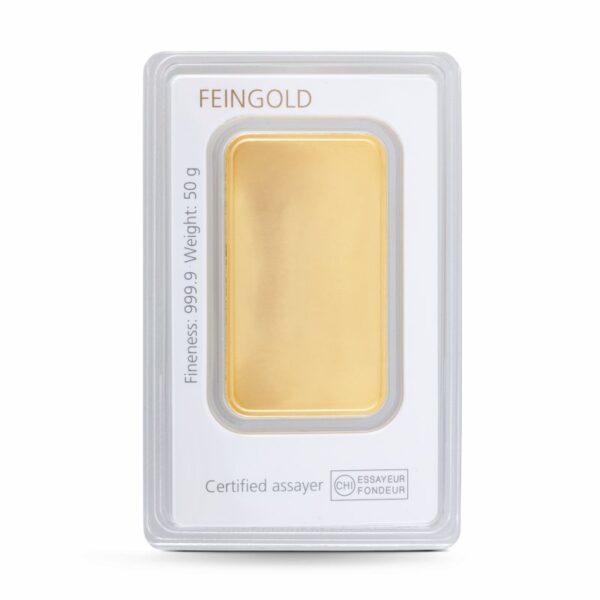 50 g Degussa Goldbarren (geprägt) Vintage – Bild 2