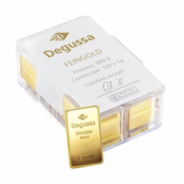 2000 x 1 g Degussa Goldbarren - Combicube® Masterbox (geprägt) – Bild 6