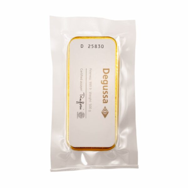 500 g Degussa Goldbarren (gegossen) – Bild 4